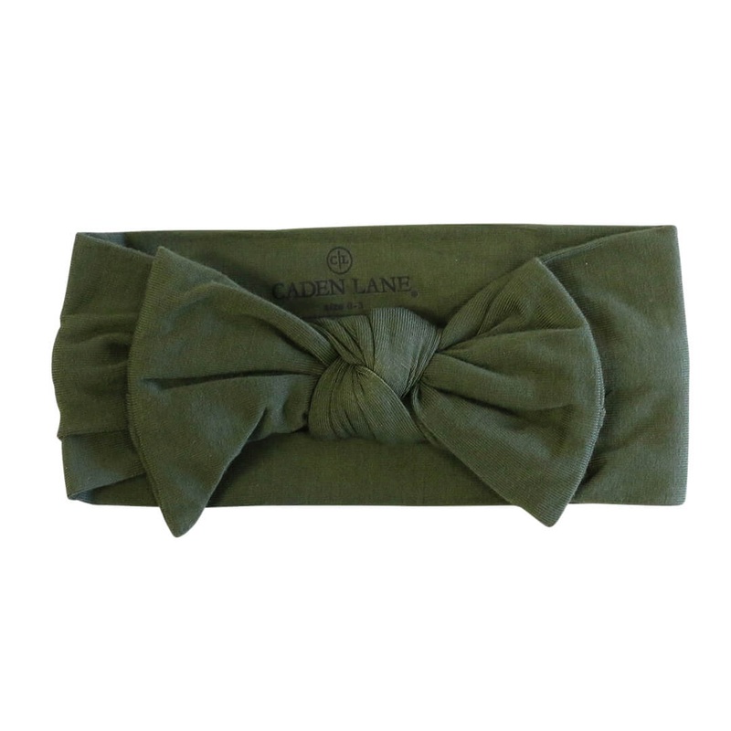 Solid Olive Knit Large Bow Headwrap