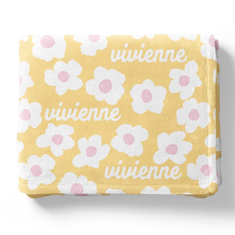Sunshine Daisy Personalized Kids Blanket