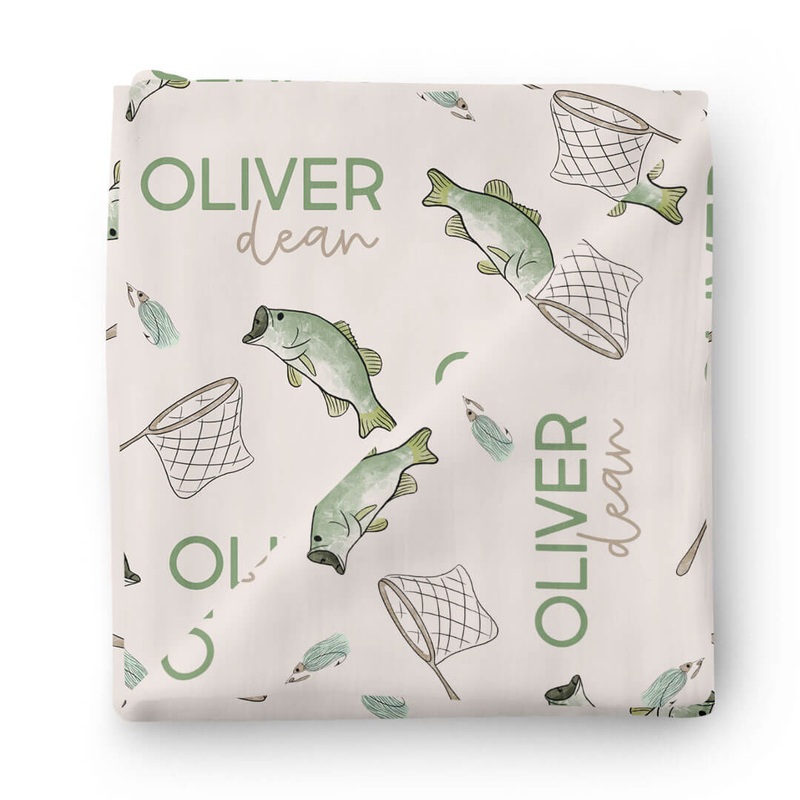 Bass Buddies Personalized Baby Name Swaddle Blanket