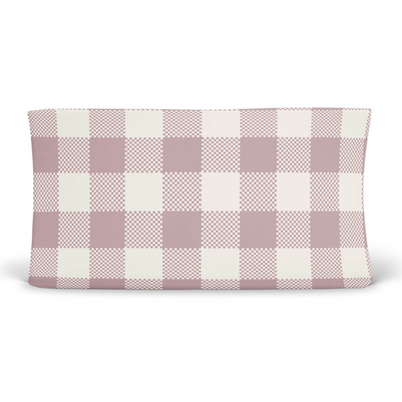 Big Check Changing Pad Cover | Rosy