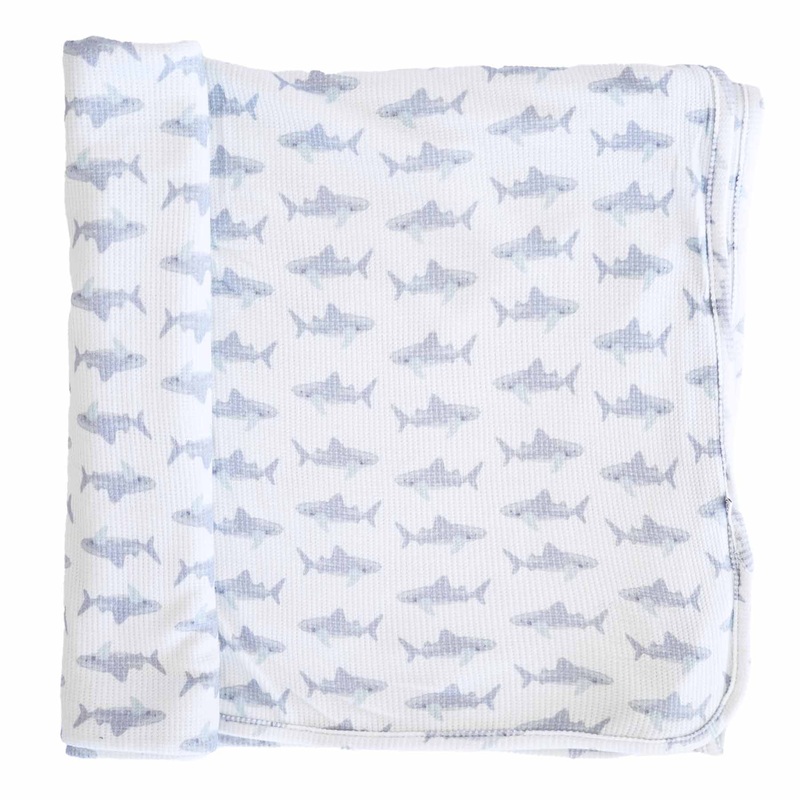 Fins Up Bamboo Waffle Oversized Swaddle Blanket