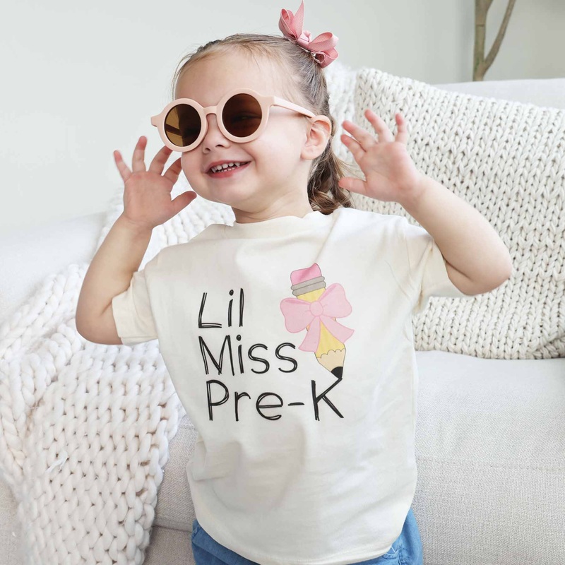 Lil Miss Pre-K Kids Graphic Tee | Natural