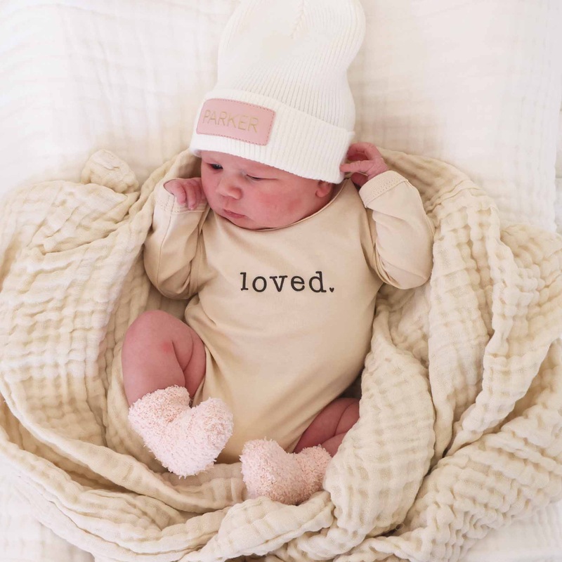 Loved Long Sleeve Graphic Bodysuit | Natural