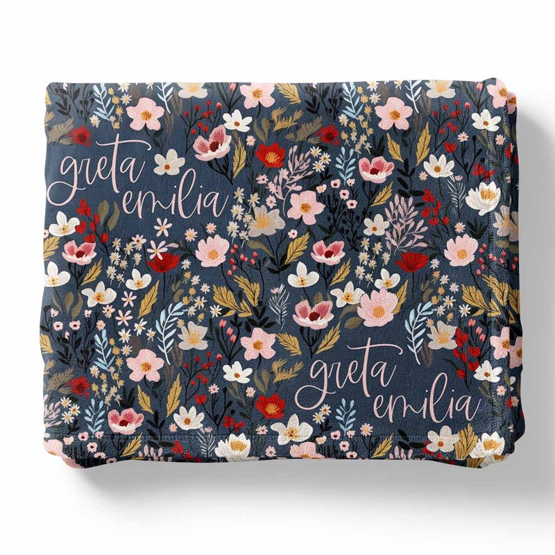 Midnight Meadow Personalized Kids Blanket