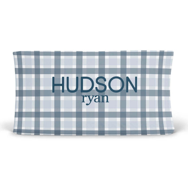 Paxton’s Plaid Personalized Changing Pad Cover