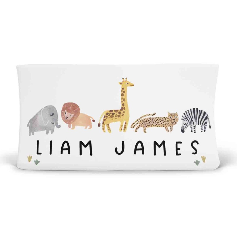 Safari Party Personalized Changing Pad Cover
