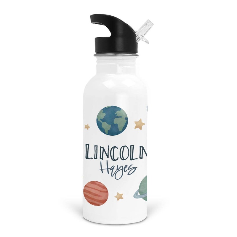 Space Explorer Personalized Kids Water Bottle
