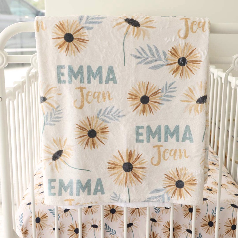 Sunday’s Daisy Personalized Kids Blanket