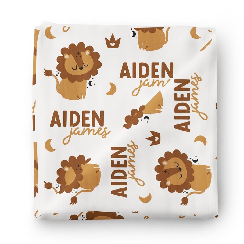 Zodiac Sign Personalized Baby Name Swaddle Blanket | Leo