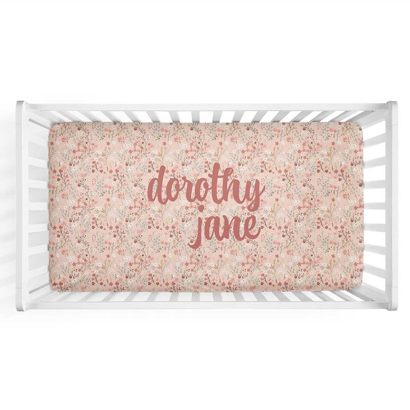 Autumn Blooms Personalized Crib Sheet
