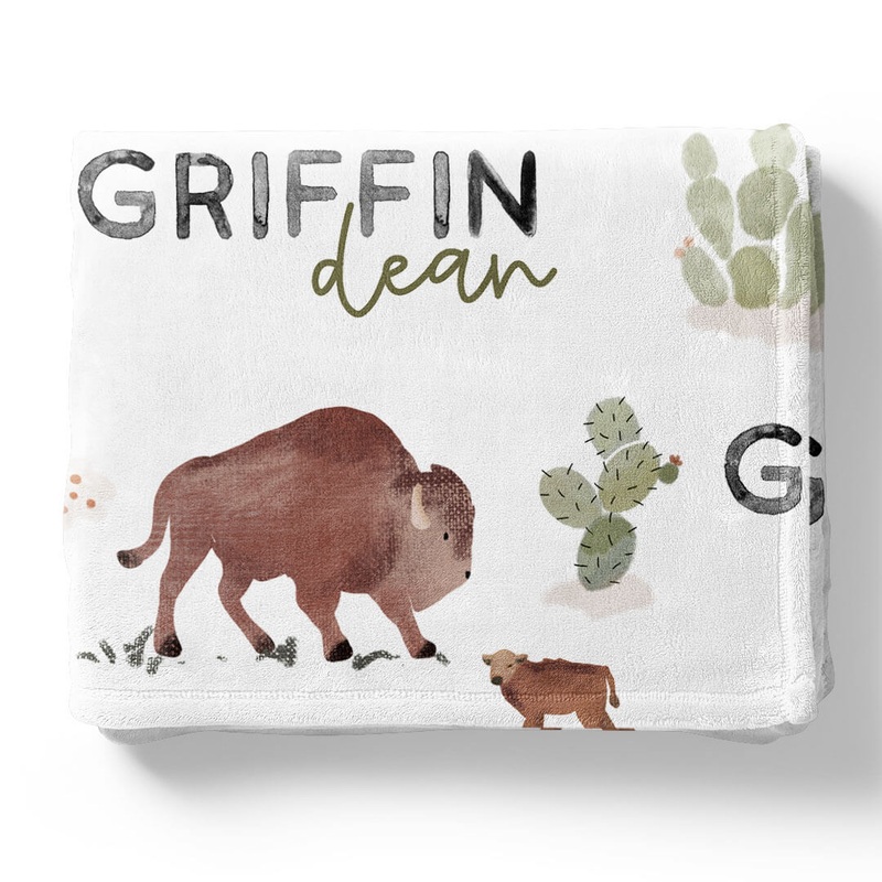 Blake’s Bison Personalized Toddler Blanket