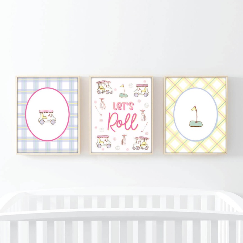 Country Club Cuties Bundled Digital Nursery Wall Art | Pink