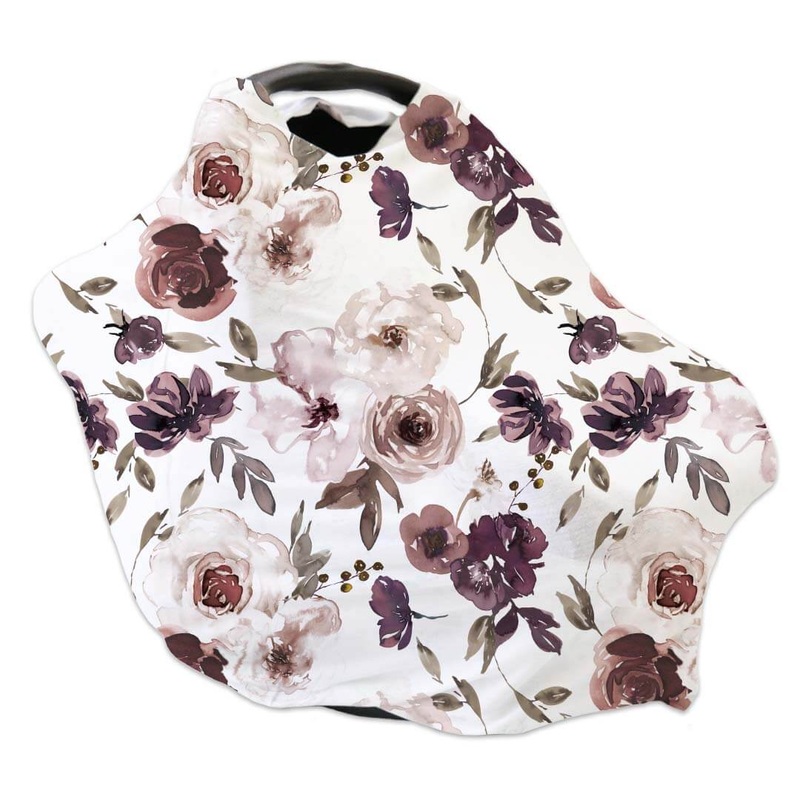 Demi’s Dusty Purple Floral Multi-Use Stretchy Car Seat & Nursing Cover