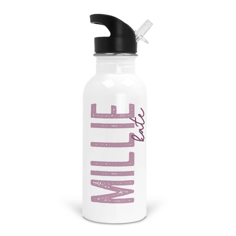 Dusty Purple Ombre Personalized Kids Water Bottle
