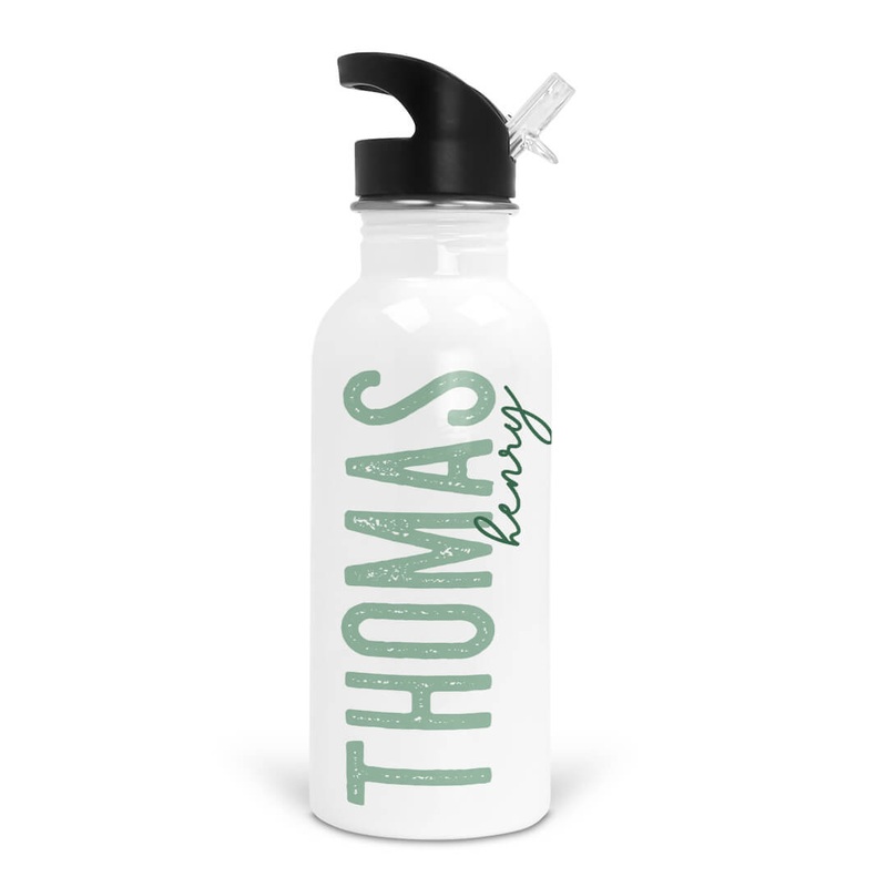 Green Ombre Personalized Kids Water Bottle