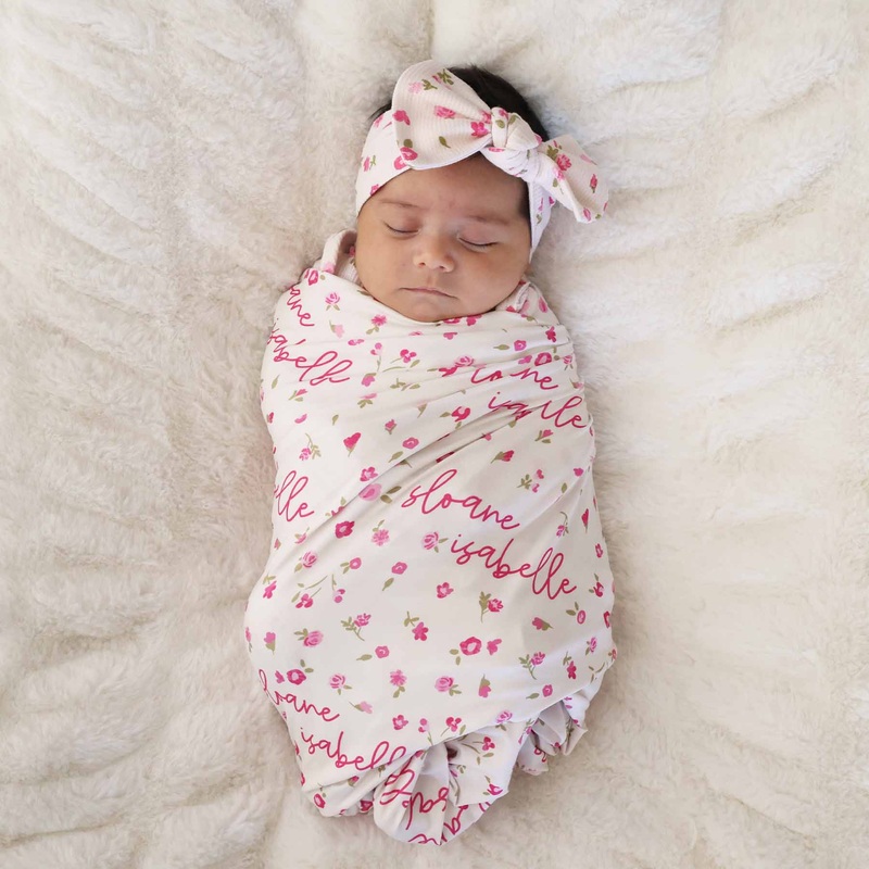 Penny’s Posies Personalized Swaddle Blanket
