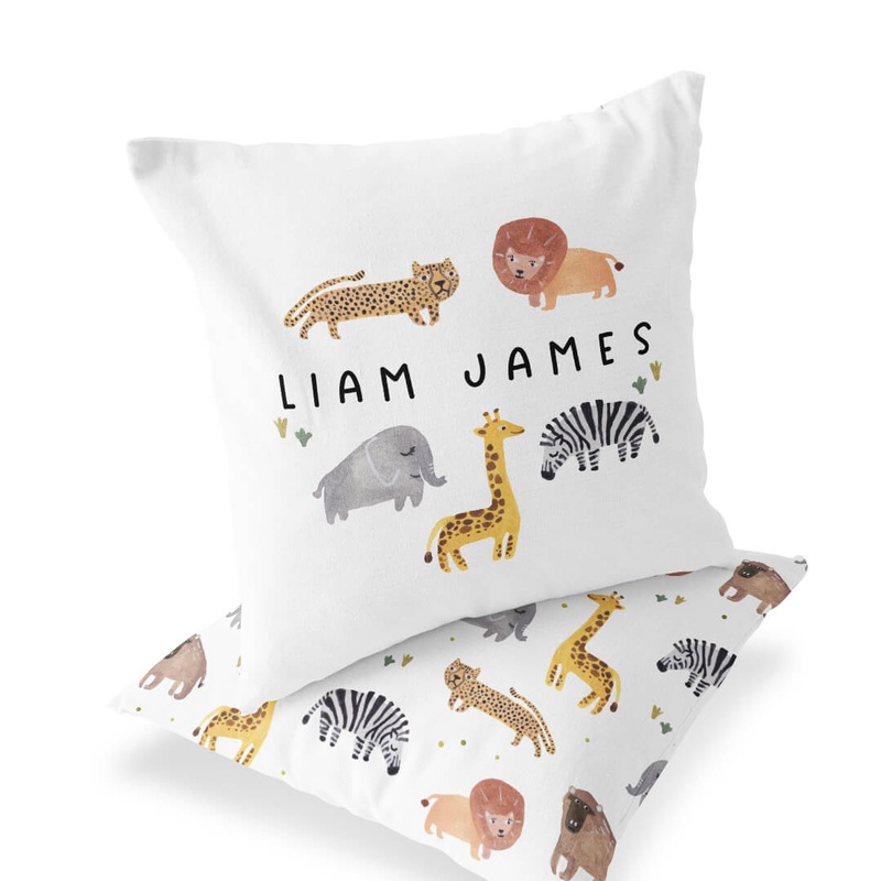 Safari Party Personalized Accent Pillow