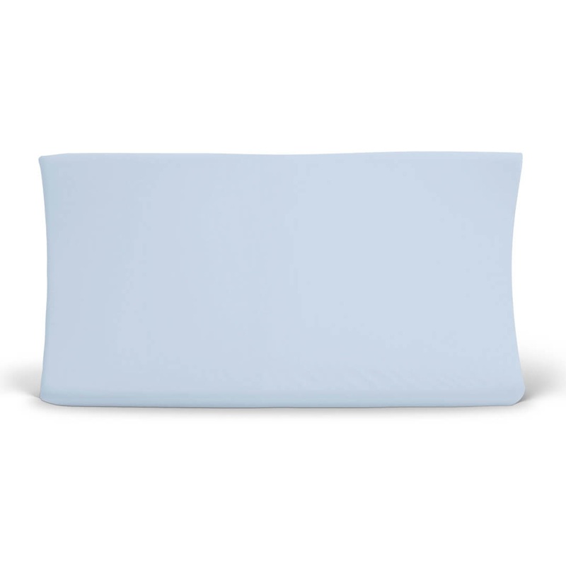 Solid Baby Blue Bamboo Changing Pad Cover