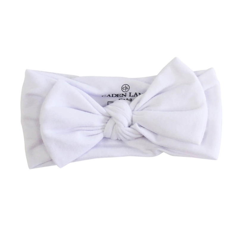Solid White Knit Large Bow Headwrap