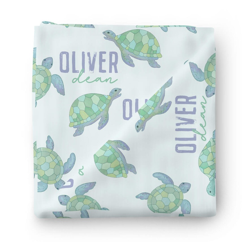 Totally Turtles Personalized Swaddle Blanket
