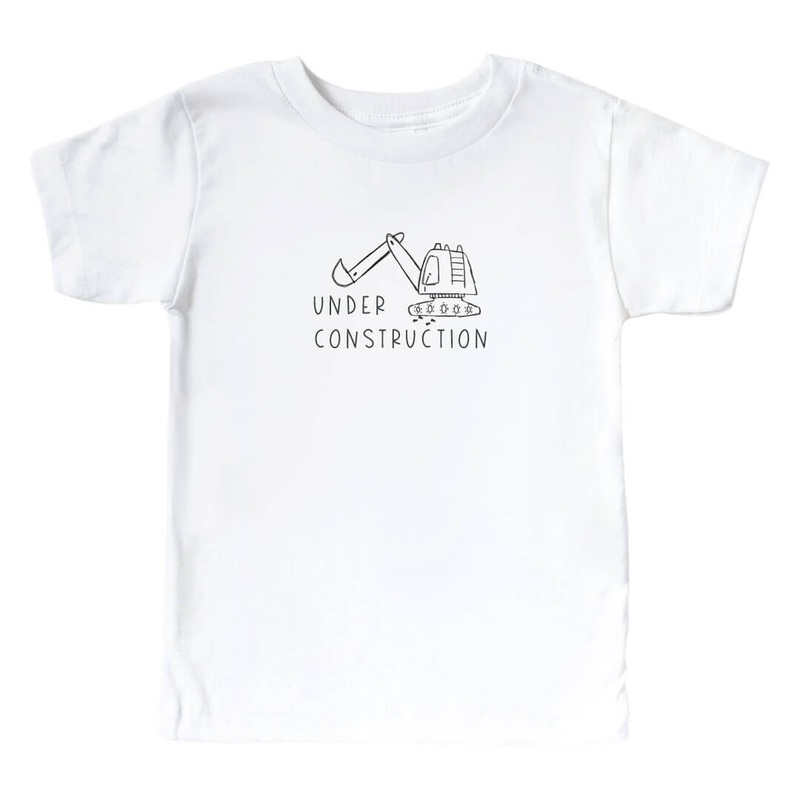 Under Construction Kids Graphic Tee | White