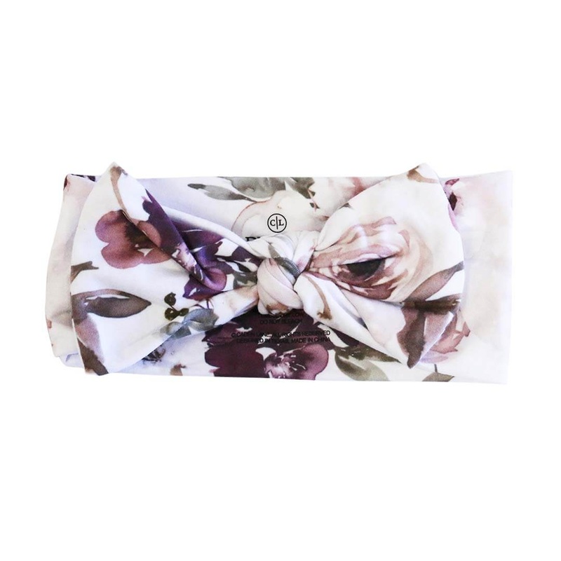 Demi’s Dusty Purple Floral Large Bow Headwrap