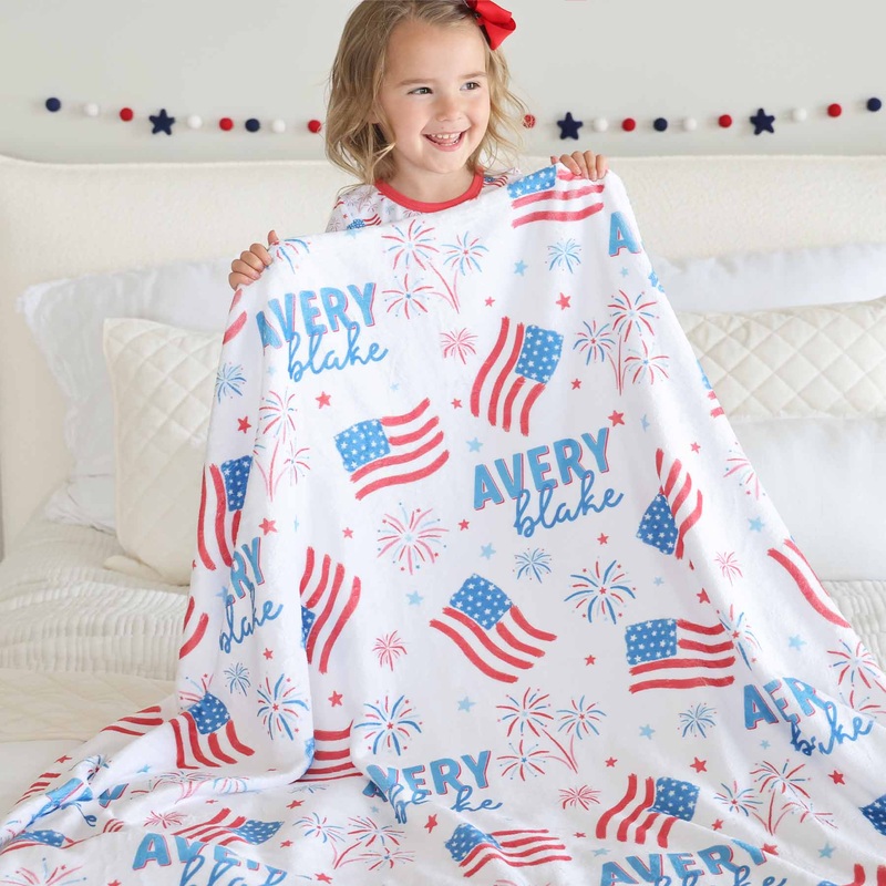 Fireworks & Freedom Personalized Kids Blanket