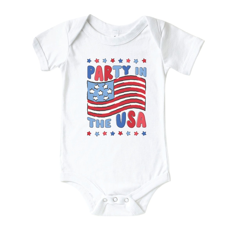 Party In The USA Graphic Bodysuit | White