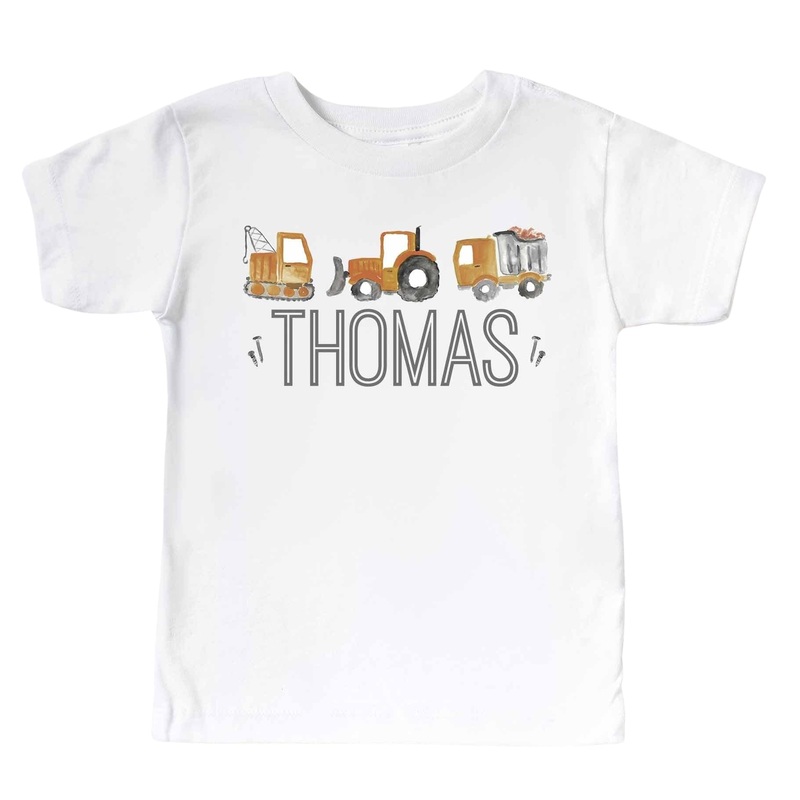 Personalized Little Digger Kids Graphic Tee | White