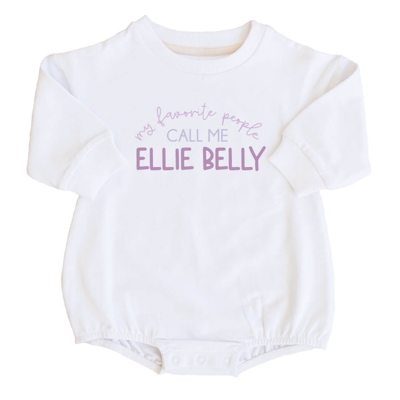 Personalized My Favorite People Graphic Sweatshirt Bubble Romper | White