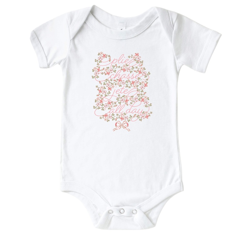 Plies, Chasse, Jete All Day Graphic Bodysuit | White