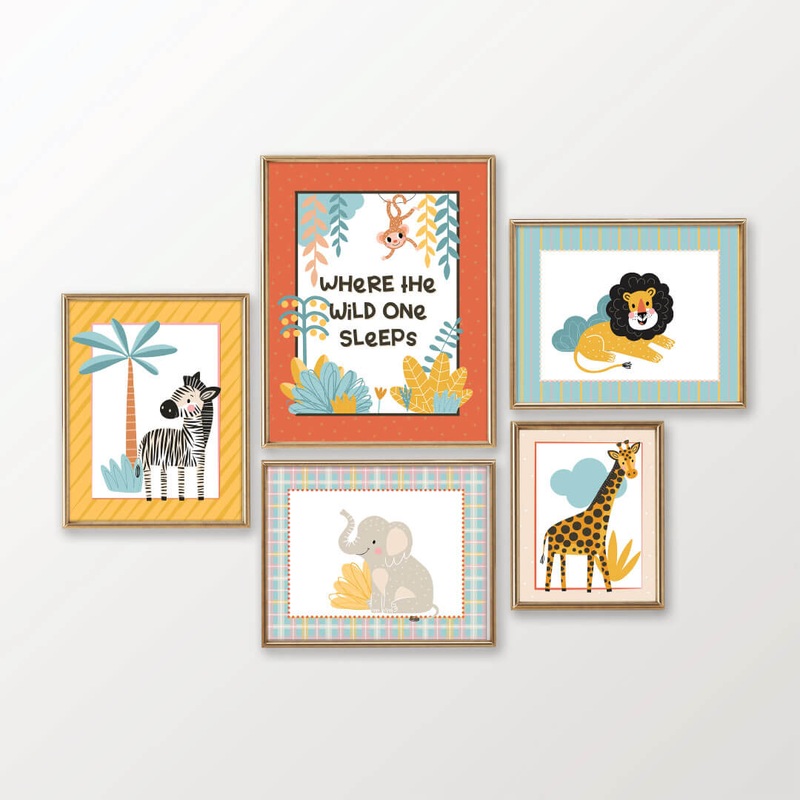 Safari Adventure Bundled Digital Nursery Wall Art
