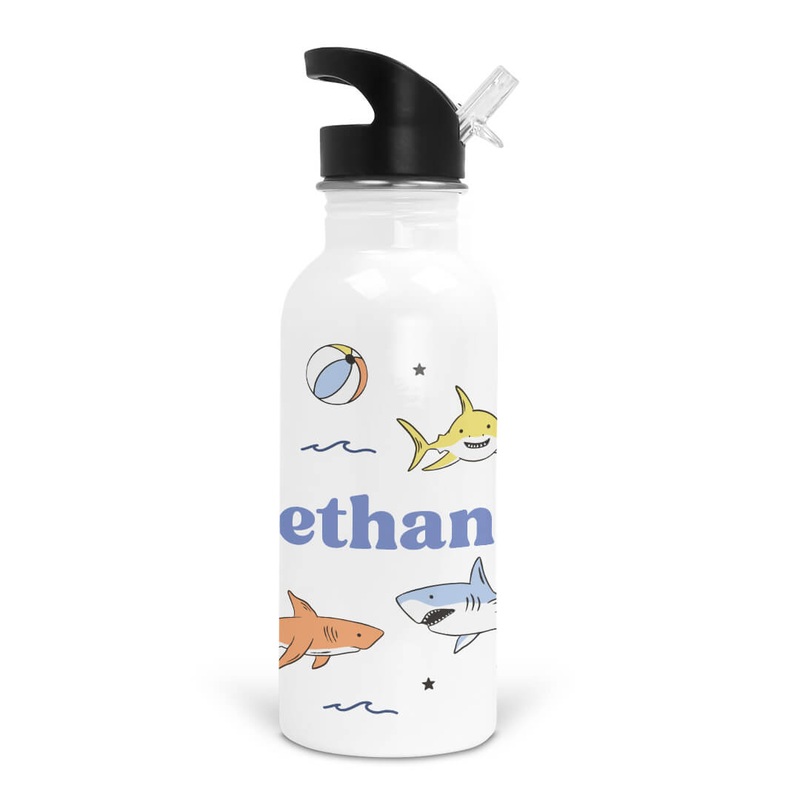 Shark Bait Personalized Kids Water Bottle