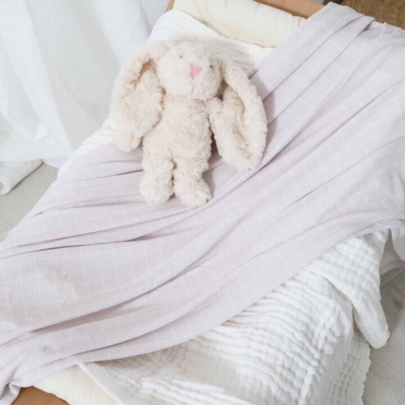 Sloane’s Squares Bamboo Waffle Oversized Swaddle Blanket