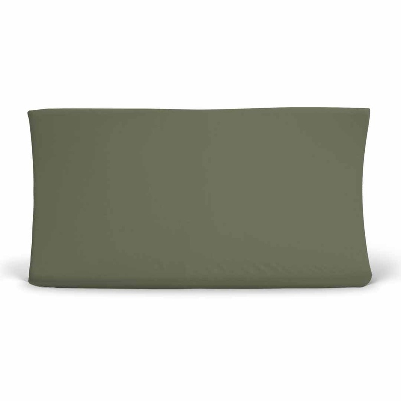 Solid Olive Bamboo Knit Changing Pad Cover