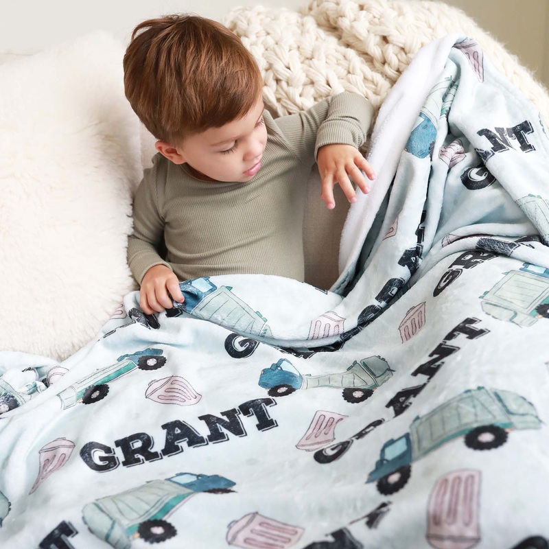Trash Day Personalized Kids Blanket