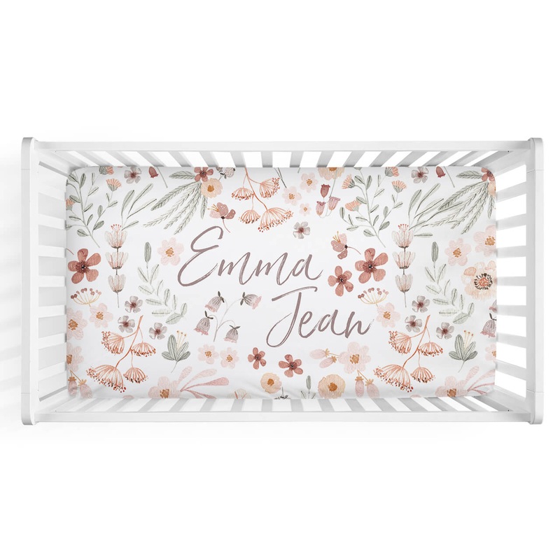 Wren’s Wildflower Personalized Crib Sheet