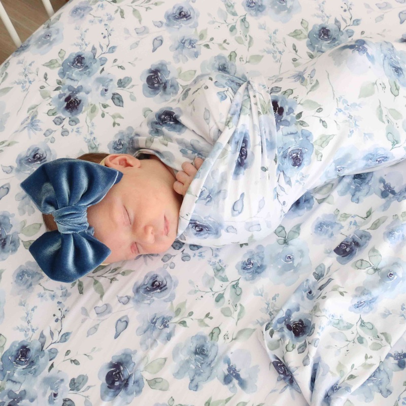 Bailey’s Blue Floral Oversized Swaddle Blanket
