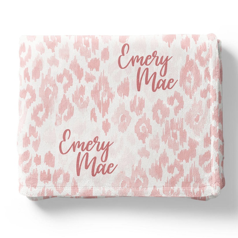 Blush Leopard Personalized Kids Blanket