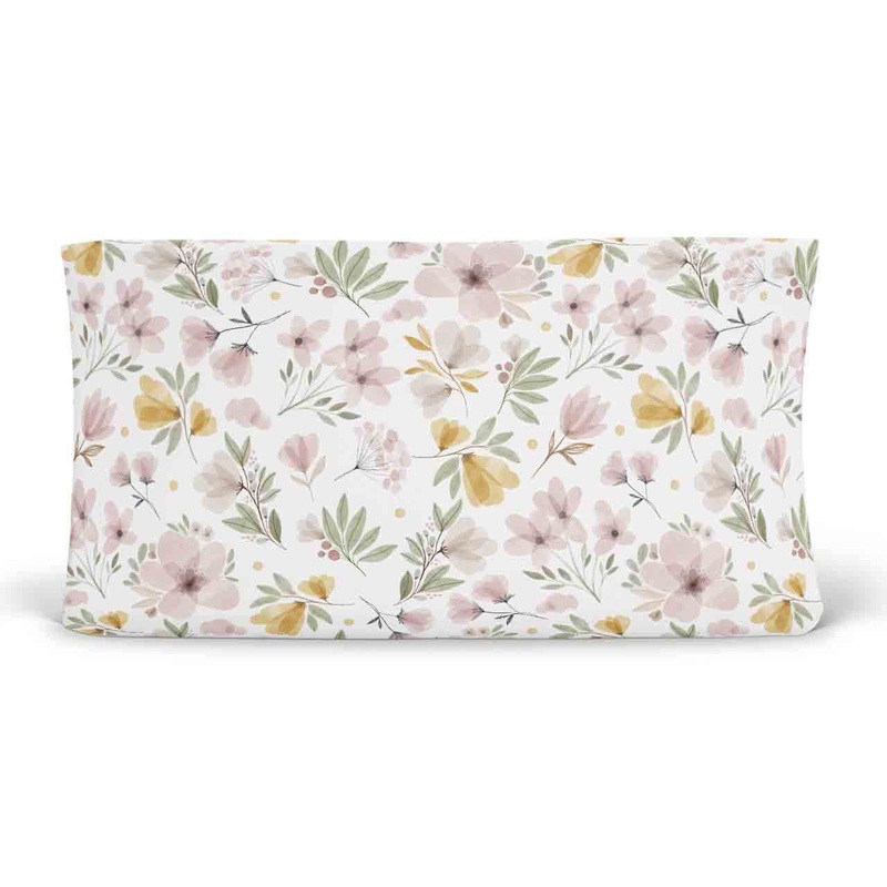 Maeve’s Mauve & Mustard Floral Changing Pad Cover