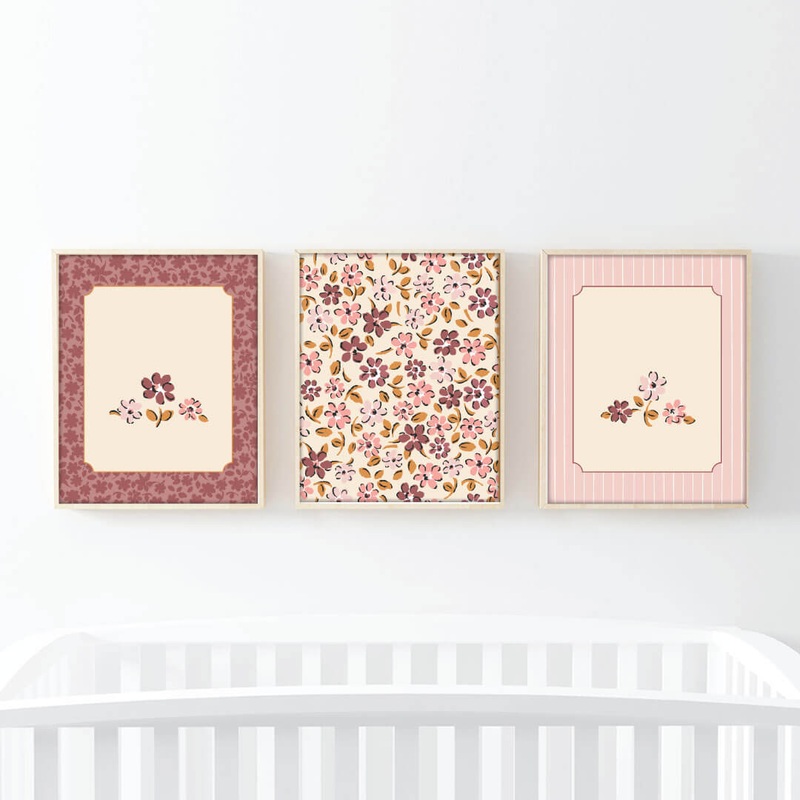 Mauvelous Meadow Bundled Digital Nursery Wall Art