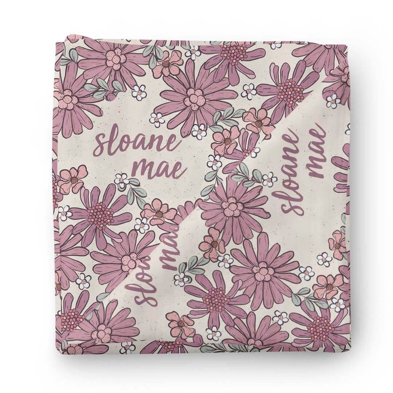 Maya’s Moody Floral Personalized Swaddle Blanket