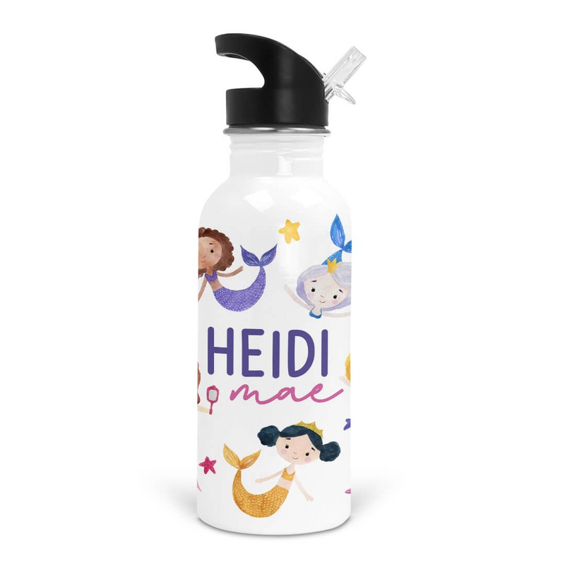 Mermaid Tales Personalized Kids Water Bottle