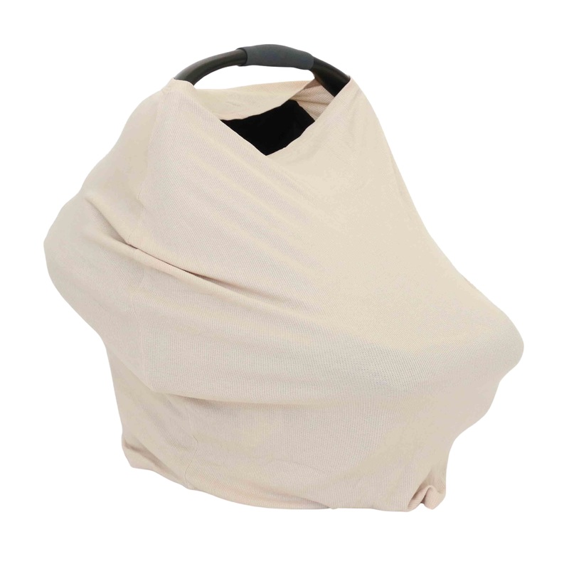 Oatmeal Bamboo Waffle Multi-Use Stretchy Car Seat & Nursing Cover
