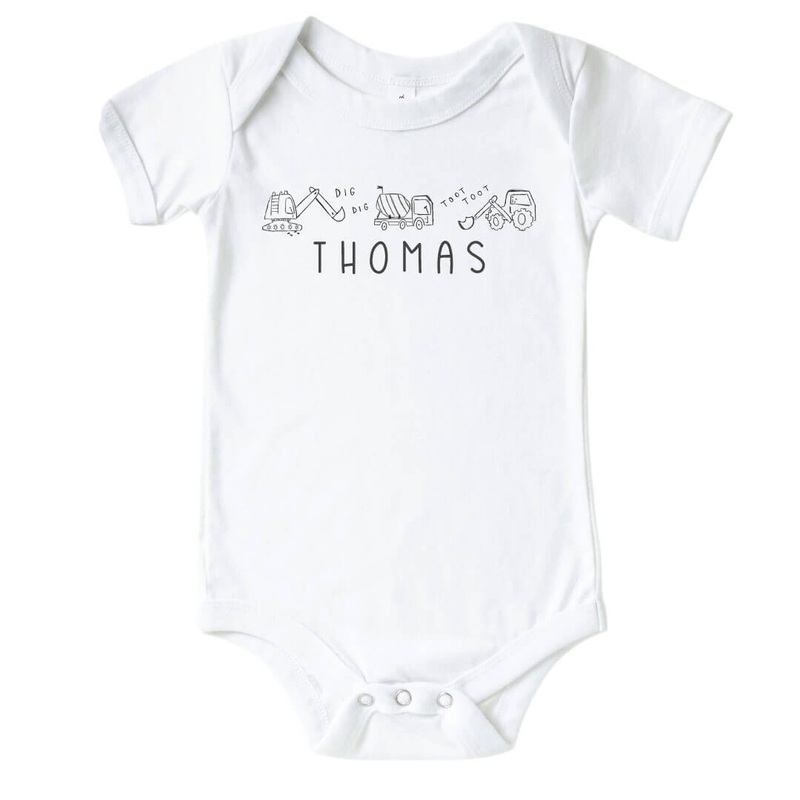 Personalized Doodle Dozers Graphic Bodysuit | White