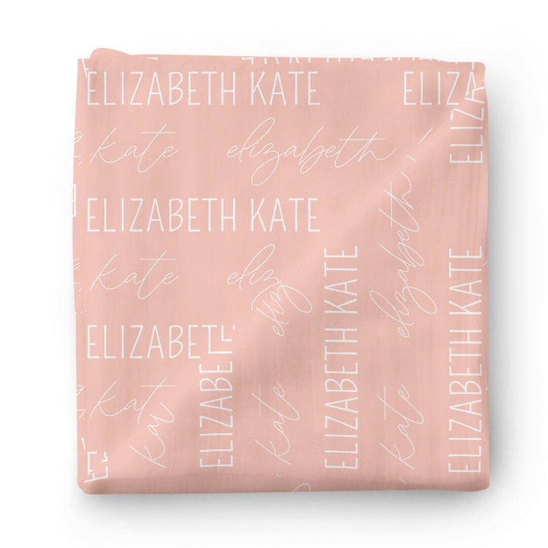 Personalized Lovely Pink Baby Name Swaddle Blanket – Block & Script