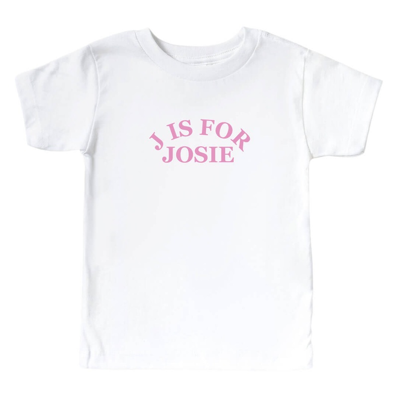 Personalized Pink My Name Is Kids Graphic Tee | White
