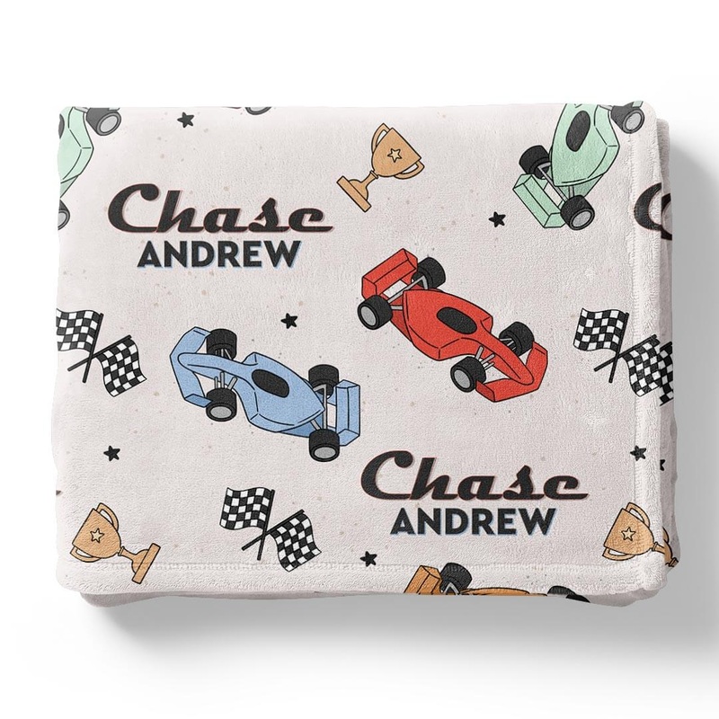 Pit Crew Personalized Kids Blanket