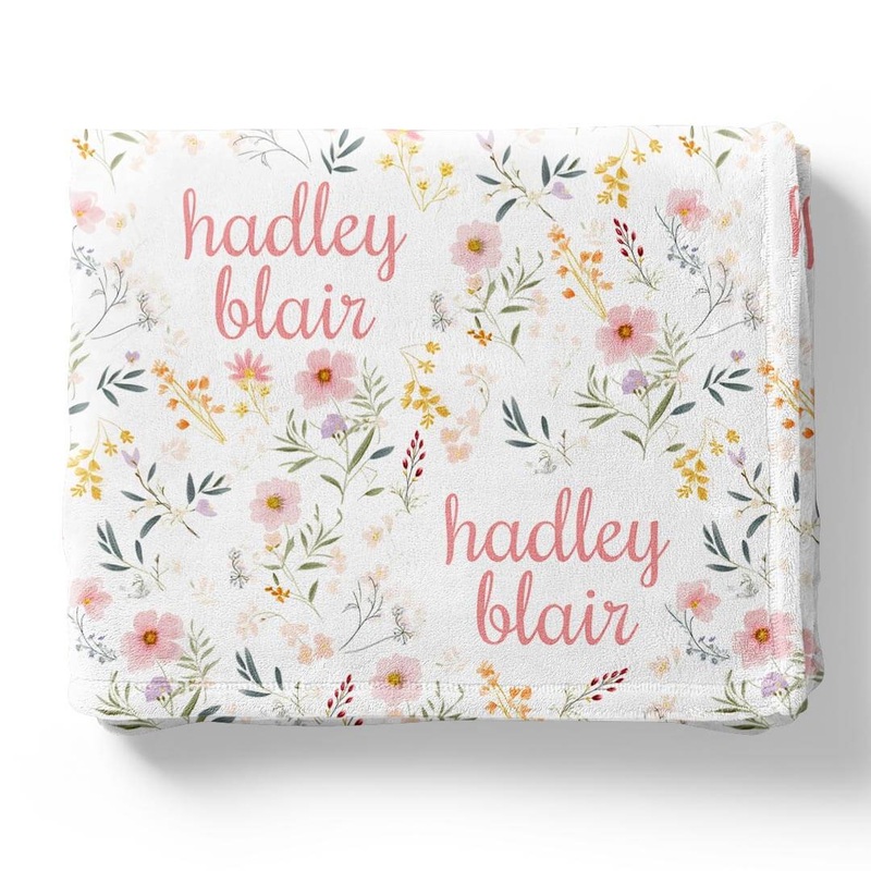Winnie’s Wildflowers Personalized Kids Blanket