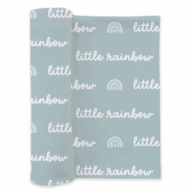 Little Rainbow Swaddle Blanket | Blue